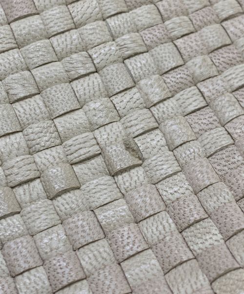 DRAGON（ドラゴン）DRAGON (ドラゴン) レザーメッシュトートバッグ ベージュの古着・服飾アイテム