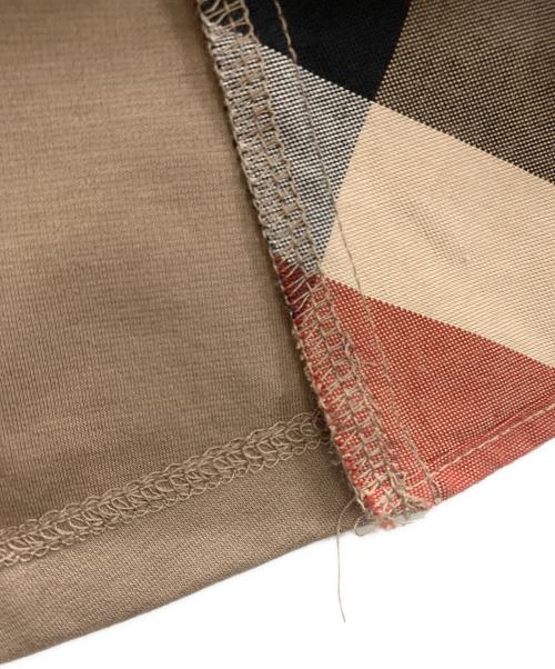 BLUE LABEL CRESTBRIDGE（ブルーレーベルクレストブリッジ）BLUE LABEL CRESTBRIDGE (ブルーレーベルクレストブリッジ) ノースリーブワンピース ベージュ×レッド サイズ:36の古着・服飾アイテム