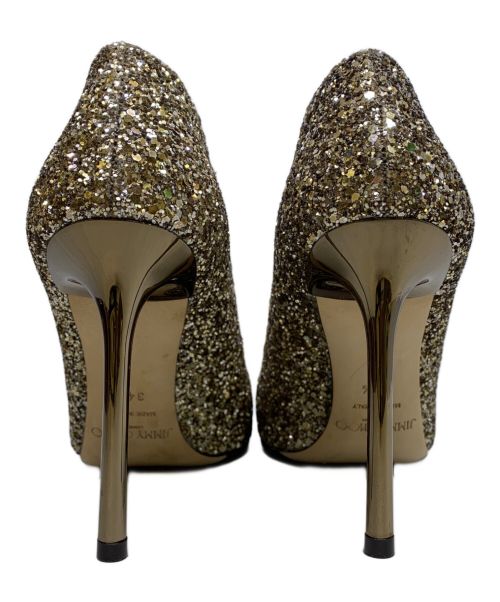 JIMMY CHOO（ジミーチュウ）JIMMY CHOO (ジミーチュウ) グリッターパンプス ゴールドカラー サイズ:34 1/2の古着・服飾アイテム