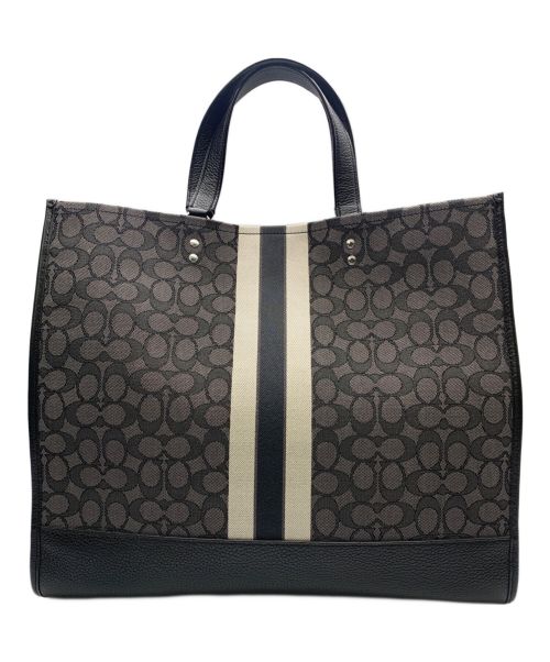 COACH（コーチ）COACH (コーチ) 2WAYトートバッグ グレー×ブラックの古着・服飾アイテム