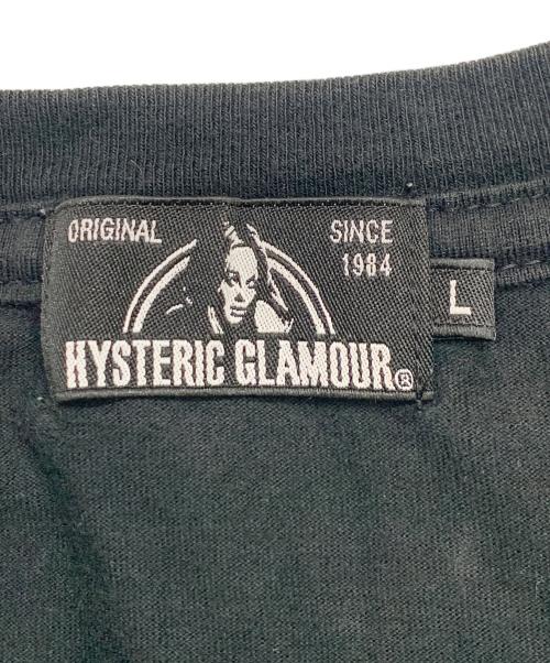 Hysteric Glamour（ヒステリックグラマー）Hysteric Glamour (ヒステリックグラマー) Hysteric Glamour　WHISKY LABEL　刺繍Tシャツ ブラック サイズ:Lの古着・服飾アイテム
