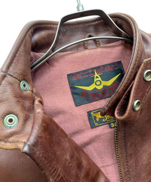 B-McCOY'S（ビーマッコイズ）B-McCOY'S (ビーマッコイズ) ライダースジャケット ブラウン サイズ:SIZE 34の古着・服飾アイテム