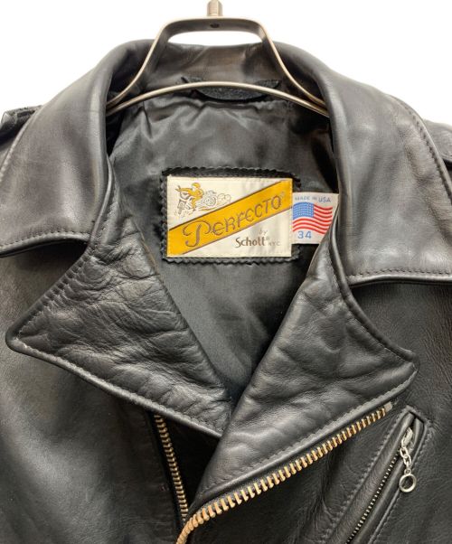 PERFECTO by Schott（パーフェクト バイ ショット）PERFECTO by Schott (パーフェクト バイ ショット) ワンスターダブルライダースジャケット ブラック サイズ:SIZE 34の古着・服飾アイテム