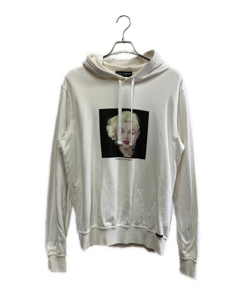 DOLCE & GABBANA（ドルチェ＆ガッバーナ）DOLCE & GABBANA (ドルチェ＆ガッバーナ) DOLCE & GABBANA　マリリン・モンロー　プルオーバーパーカー ホワイト サイズ:48の古着・服飾アイテム