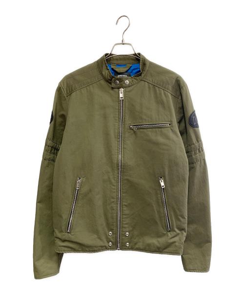 DIESEL（ディーゼル）DIESEL (ディーゼル) DIESEL　シングルライダースジャケット カーキ サイズ:XLの古着・服飾アイテム