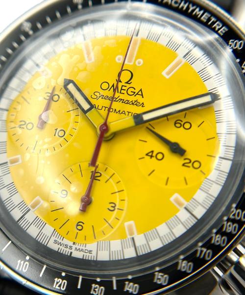 OMEGA（オメガ）OMEGA (オメガ) Speedmaste﻿r Automatc Schumacher 39/スピードマスター オートマチック シューマッハ 39/Ref.3810.12.40/イエロー文字盤 イエロー サイズ:39mmの古着・服飾アイテム