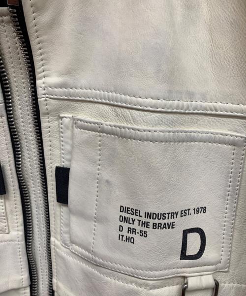 DIESEL（ディーゼル）DIESEL (ディーゼル) ライダースジャケット ベージュ サイズ:Lの古着・服飾アイテム