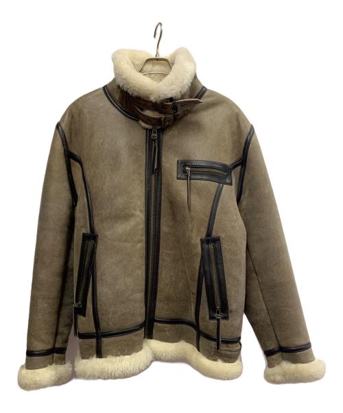 Liugoo Leathers（リューグーレザーズ）Liugoo Leathers (リューグーレザーズ) B-3ムートンフライトジャケット グレー サイズ:３Lの古着・服飾アイテム
