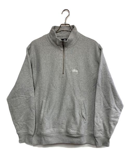 stussy（ステューシー）stussy (ステューシー) ハーフジップスウェット グレー サイズ:Lの古着・服飾アイテム