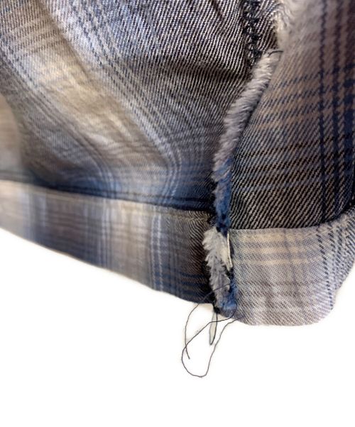 BOWWOW（バウワウ）BOWWOW (バウワウ) オープンカラーシャツ ホワイト×ネイビー サイズ:XLの古着・服飾アイテム