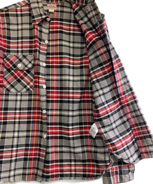 THE REAL McCOY'S（ザ・リアルマッコイズ）THE REAL McCOY'S (ザ・リアルマッコイズ) チェックシャツ グレー×レッド サイズ:16の古着・服飾アイテム