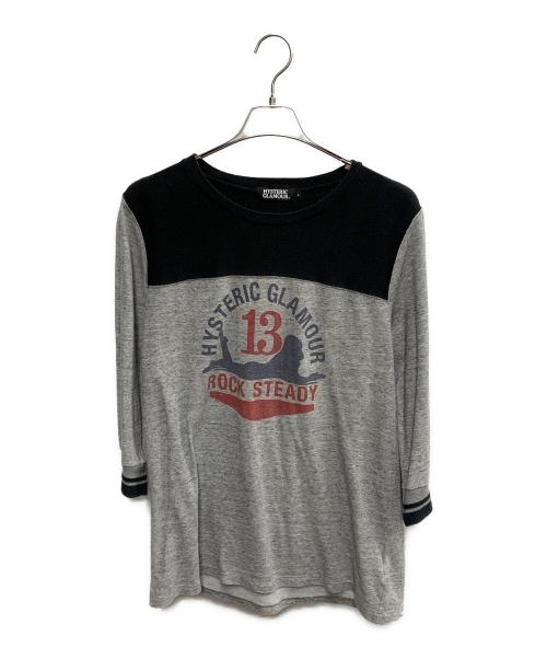 Hysteric Glamour（ヒステリックグラマー）Hysteric Glamour (ヒステリックグラマー) Hysteric Glamour　ブラック×グレー　カットソー ブラック×グレー サイズ:Lの古着・服飾アイテム