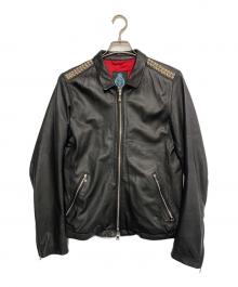 GUILD PRIME（ギルドプライム）の古着「スタッズライダースジャケット」｜ブラック