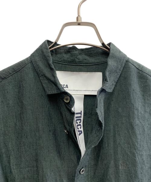 ticca（ティッカ）ticca (ティッカ) TICCA　リネンスクエアビッグシャツ グレー サイズ:FREEの古着・服飾アイテム