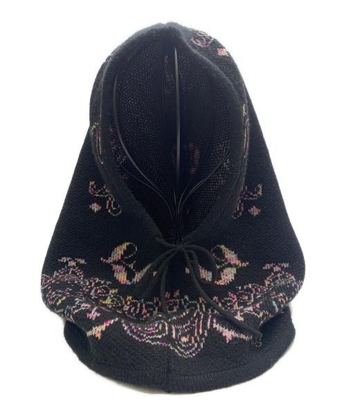 JUN NAKAYAMA（ジュンナカヤマ）JUN NAKAYAMA (ジュンナカヤマ) PAISLEY KNIT BALACLAVA ブラックの古着・服飾アイテム