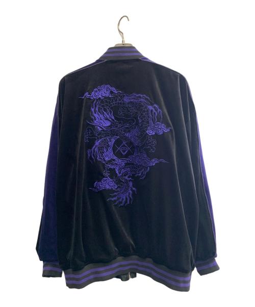 REFLEM（レフレム）REFLEM (レフレム) REFLEM　ベロア刺繍スカジャン ブラック サイズ:表記なしの古着・服飾アイテム