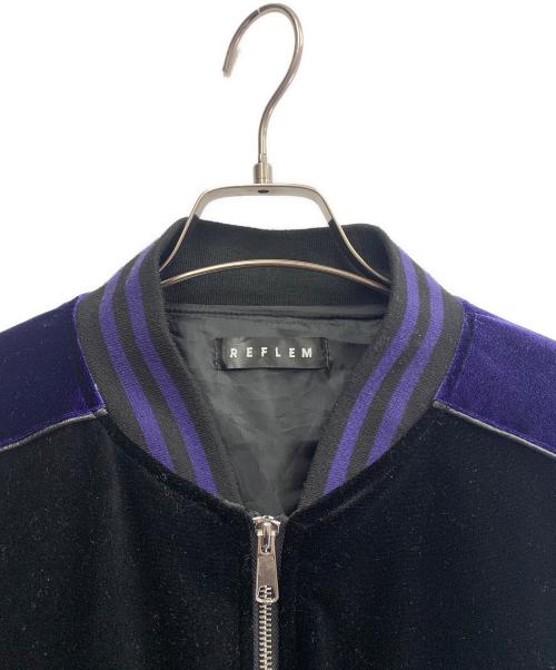 REFLEM（レフレム）REFLEM (レフレム) REFLEM　ベロア刺繍スカジャン ブラック サイズ:表記なしの古着・服飾アイテム