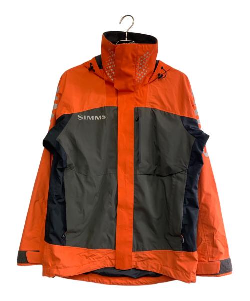 simms（シムスタイル）simms (シムスタイル) Megabass (メガバス) ゴアテックス ジャケット ビブセット ブラック×オレンジ サイズ:Ｓの古着・服飾アイテム