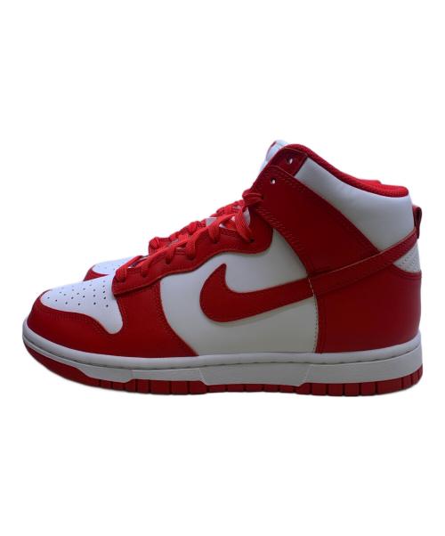 NIKE（ナイキ）NIKE (ナイキ) DUNK HI RETRO レッド×ホワイト サイズ:26.5cm 未使用品の古着・服飾アイテム