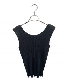 PLEATS PLEASE（プリーツプリーズ）の古着「PLEATS PLEASE　ブラック　プリーツタンクトップ」｜ブラック