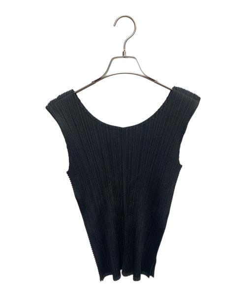 PLEATS PLEASE（プリーツプリーズ）PLEATS PLEASE (プリーツプリーズ) PLEATS PLEASE　ブラック　プリーツタンクトップ ブラック サイズ:SIZE 3の古着・服飾アイテム