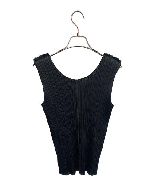 PLEATS PLEASE（プリーツプリーズ）PLEATS PLEASE (プリーツプリーズ) PLEATS PLEASE　ブラック　プリーツタンクトップ ブラック サイズ:SIZE 3の古着・服飾アイテム