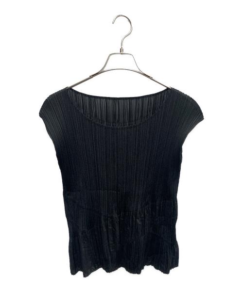 PLEATS PLEASE（プリーツプリーズ）PLEATS PLEASE (プリーツプリーズ) PLEATS PLEASE　	ブラック　ノースリーブプリーツブラウス ブラック サイズ:SIZE 3の古着・服飾アイテム