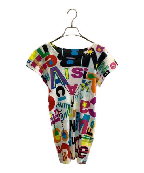 PLEATS PLEASE（プリーツプリーズ）PLEATS PLEASE (プリーツプリーズ) タイポグラフィプリントミスト　カットソー サイズ:SIZE 3の古着・服飾アイテム