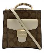 COACHコーチ）の古着「MINI PEPPER CROSSBODY」｜ベージュ×ホワイト