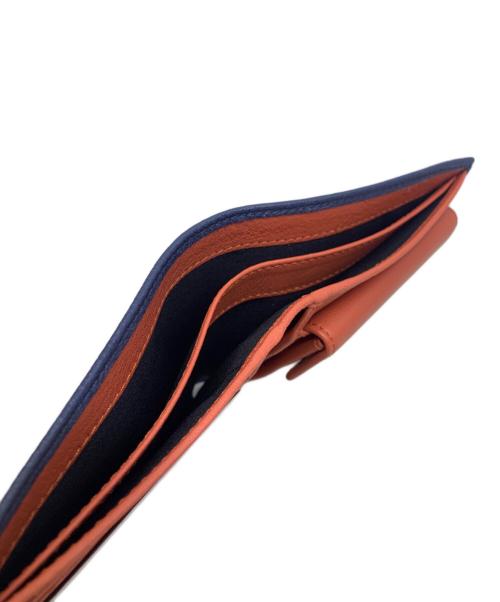 Vivienne Westwood（ヴィヴィアンウエストウッド）Vivienne Westwood (ヴィヴィアンウエストウッド) MELIH MAN WALLET WITH COIN POCKET ネイビー×オレンジの古着・服飾アイテム