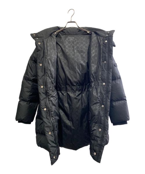 COACH（コーチ）COACH (コーチ) COACH　ダウンコート　ミッド ダウン パッファー・シアリング ブラック サイズ:small 160/88Aの古着・服飾アイテム