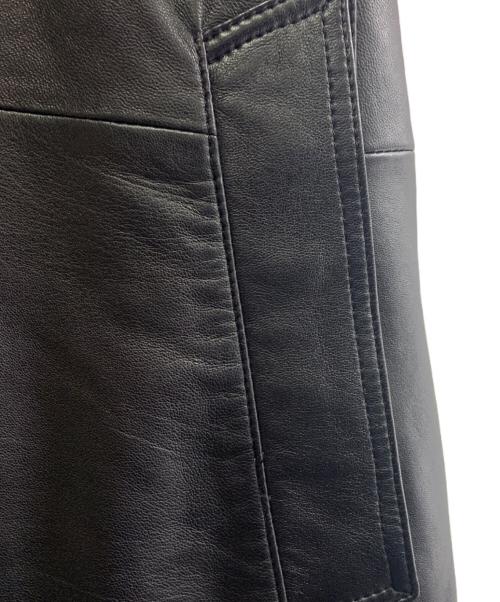 BURBERRY BLACK LABEL（バーバリーブラックレーベル）BURBERRY BLACK LABEL (バーバリーブラックレーベル) BURBERRY BLACK LABEL　ラビットファーレザーコート ブラック サイズ:Lの古着・服飾アイテム