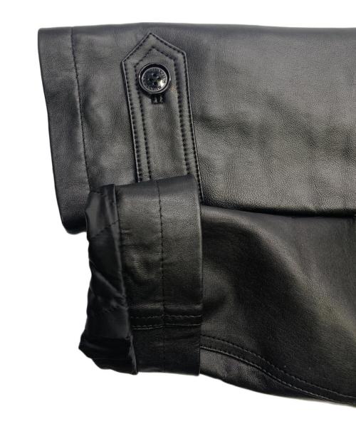 BURBERRY BLACK LABEL（バーバリーブラックレーベル）BURBERRY BLACK LABEL (バーバリーブラックレーベル) BURBERRY BLACK LABEL　ラビットファーレザーコート ブラック サイズ:Lの古着・服飾アイテム