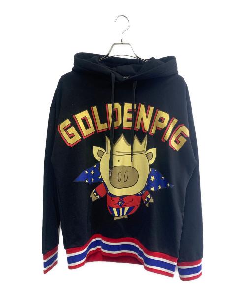 DOLCE & GABBANA（ドルチェ＆ガッバーナ）DOLCE & GABBANA (ドルチェ＆ガッバーナ) DOLCE & GABBANA ゴールデンピッグパーカー ブラック サイズ:50の古着・服飾アイテム