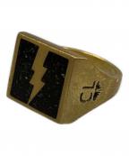 CALEEキャリー）の古着「シグネットリング　サンダー」｜ゴールド×ブラック