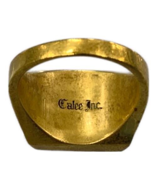 CALEE（キャリー）CALEE (キャリー) シグネットリング　サンダー ゴールド×ブラック サイズ:18号の古着・服飾アイテム