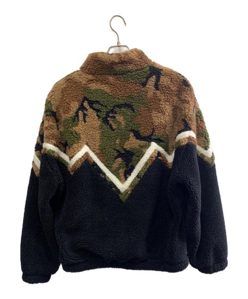 CELINE（セリーヌ）CELINE (セリーヌ) バイマテリアル カモフラージュフリースブルゾン カーキ×ブラック サイズ:Mの古着・服飾アイテム