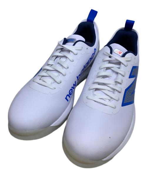 NEW BALANCE（ニューバランス）NEW BALANCE (ニューバランス) ゴルフシューズ ホワイト×ブルー サイズ:24.5㎝の古着・服飾アイテム