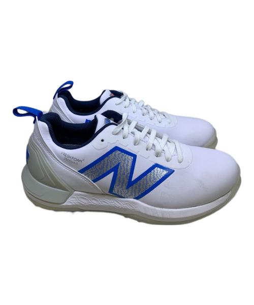 NEW BALANCE（ニューバランス）NEW BALANCE (ニューバランス) ゴルフシューズ ホワイト×ブルー サイズ:24.5㎝の古着・服飾アイテム