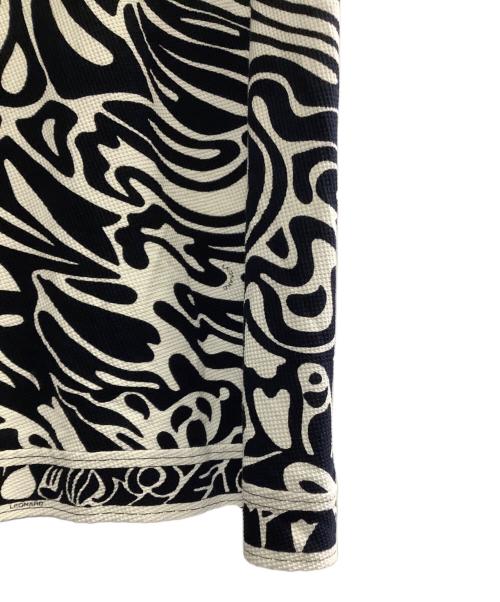 LEONARD（レオナール）LEONARD (レオナール) LEONARD　ストレッチワンピース ブラック×ホワイト サイズ:SIZE 42の古着・服飾アイテム