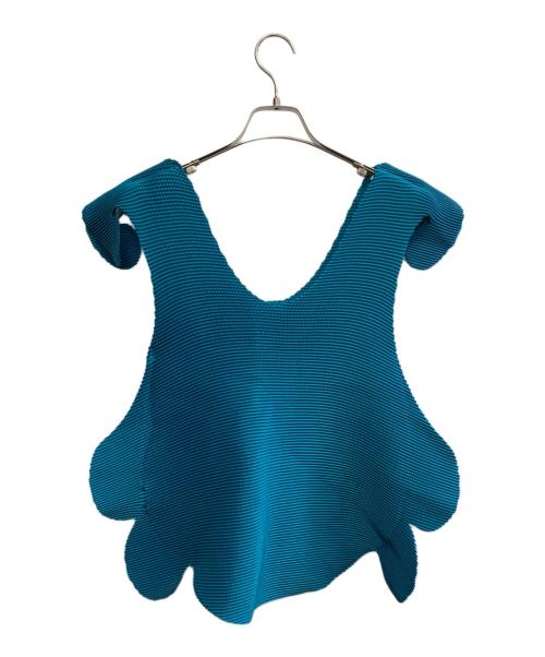 ISSEY MIYAKE me（イッセイ ミヤケ ミー）ISSEY MIYAKE me (イッセイ ミヤケ ミー) ノースリーブプリーツカットソー ブルー サイズ:SIZE Freeの古着・服飾アイテム