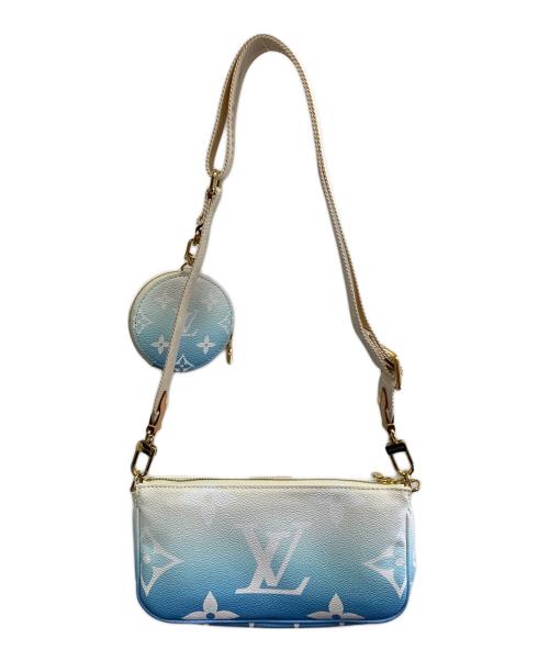 LOUIS VUITTON（ルイ ヴィトン）LOUIS VUITTON (ルイ ヴィトン) ジャイアント ミュルティ・ポシェット・アクセソワール ホワイト×スカイブルーの古着・服飾アイテム