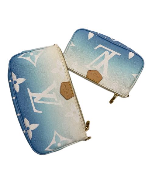 LOUIS VUITTON（ルイ ヴィトン）LOUIS VUITTON (ルイ ヴィトン) ジャイアント ミュルティ・ポシェット・アクセソワール ホワイト×スカイブルーの古着・服飾アイテム