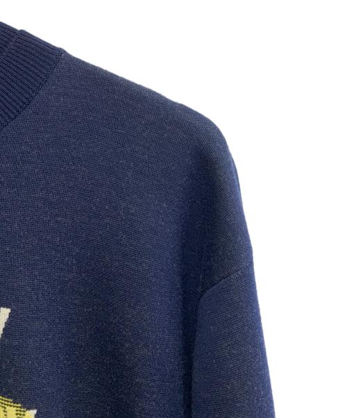 STELLA McCARTNEY（ステラマッカートニー）STELLA McCARTNEY (ステラマッカートニー) Tom Tosseyn (Tom Tosseyn) STELLA McCARTNEY×Tom Tosseyn　シェアード3 21AW　グラフィックニット ネイビー サイズ:Sの古着・服飾アイテム
