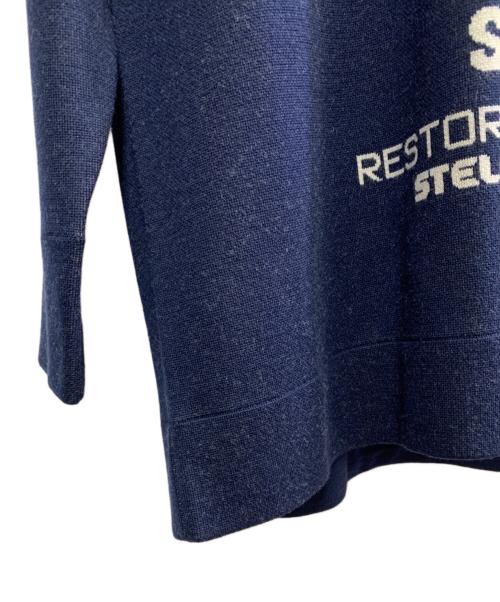 STELLA McCARTNEY（ステラマッカートニー）STELLA McCARTNEY (ステラマッカートニー) Tom Tosseyn (Tom Tosseyn) STELLA McCARTNEY×Tom Tosseyn　シェアード3 21AW　グラフィックニット ネイビー サイズ:Sの古着・服飾アイテム