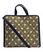 GUCCIグッチ）の古着「GG柄　2WAYバッグ」｜ベージュ×ブルー
