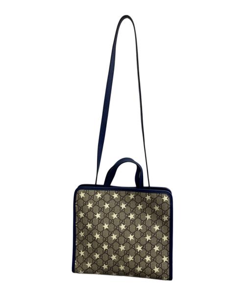 GUCCI（グッチ）GUCCI (グッチ) GG柄　2WAYバッグ ベージュ×ブルーの古着・服飾アイテム