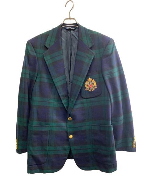POLO RALPH LAUREN（ポロ・ラルフローレン）POLO RALPH LAUREN (ポロ・ラルフローレン) POLO RALPH LAUREN　金釦ブレザー ネイビー×グリーン サイズ:42Rの古着・服飾アイテム