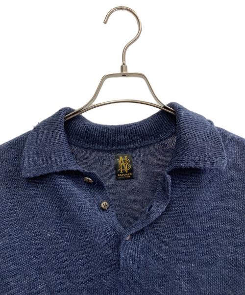 BATONER（バトナ―）BATONER (バトナ―) WASHED HIGH COUNT LINEN POLO ネイビー サイズ:SIZE 2の古着・服飾アイテム