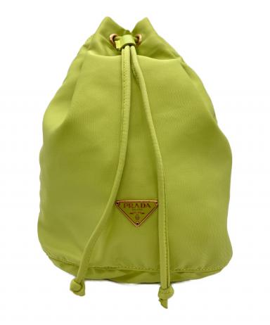 中古・古着通販】PRADA (プラダ) 巾着ナイロンポーチ ライトグリーン